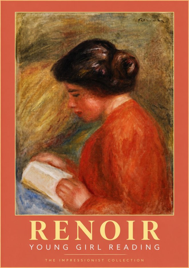 Renoir Young Girl Reading I No2 - Poszter