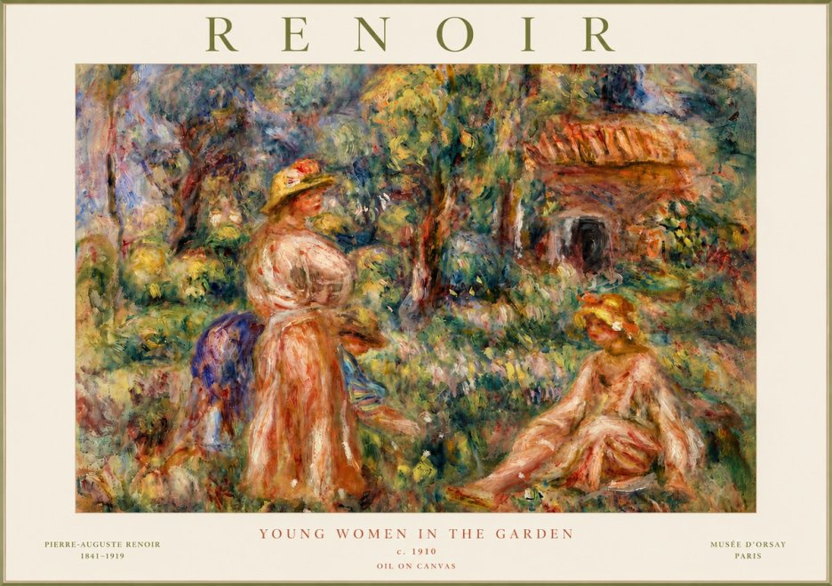 Renoir Young Women in the Garden I No3 - Poszter