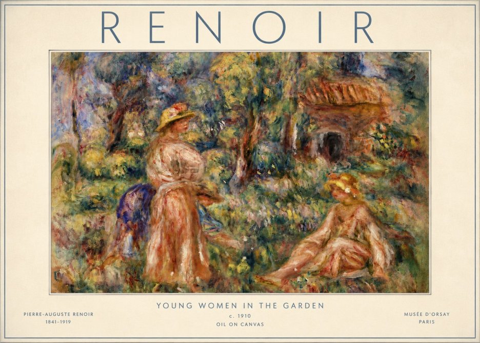 Renoir Young Women in the Garden I No6 - Poszter
