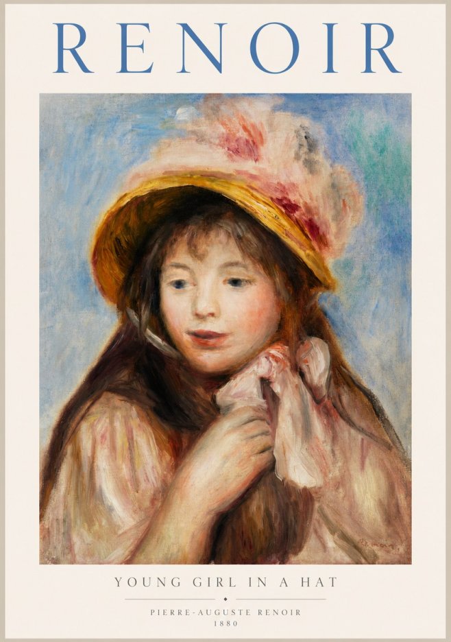 Renoir Young Girl in a Hat No1 - Poszter
