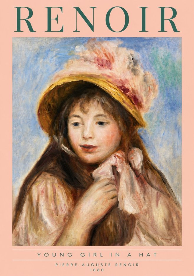 Renoir Young Girl in a Hat No3 - Poszter