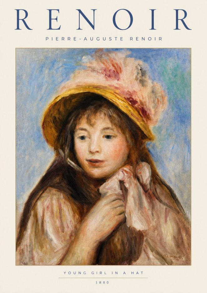 Renoir Young Girl in a Hat No4 - Poszter