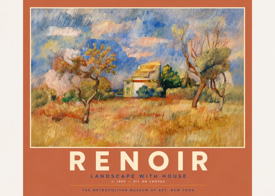 Renoir Landscape with House III No6 - Poszter