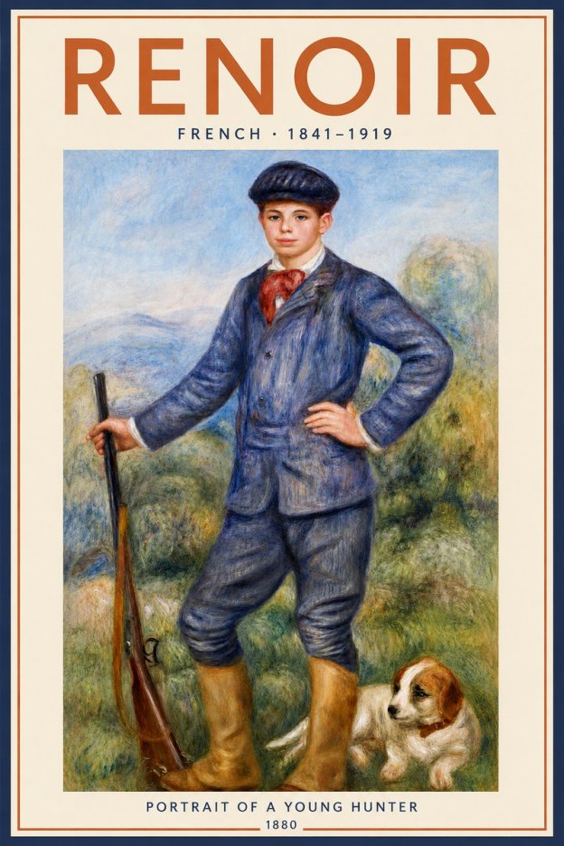 Renoir Portrait of a Young Hunter No2 - Poszter
