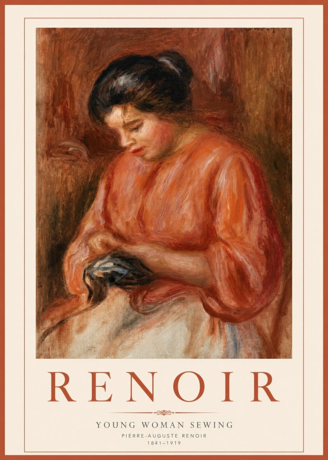 Renoir Young Woman Sewing I No2 - Poszter
