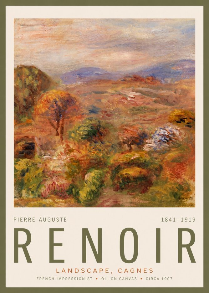 Renoir Landscape, Cagnes No2 - Poszter