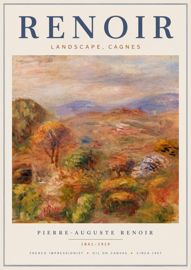 Renoir Landscape, Cagnes No4 - Poszter