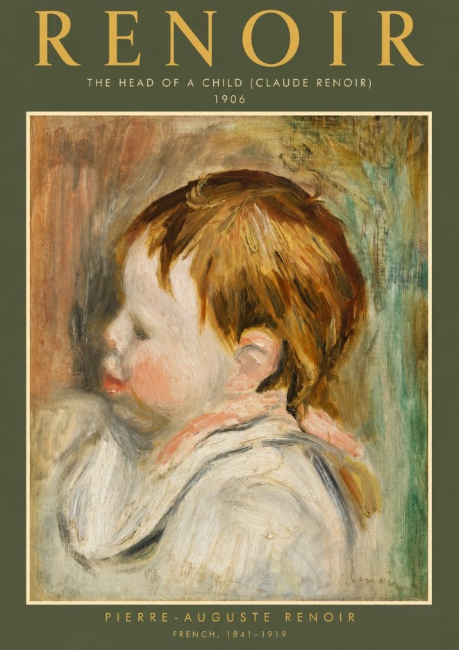 Renoir The Head of a Child (Claude Renoir) No4 - Poszter