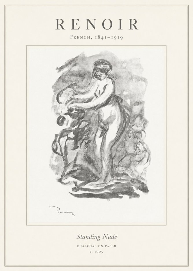 Renoir Standing Nude No1 - Poszter