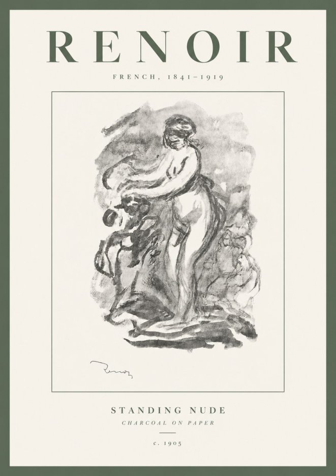 Renoir Standing Nude No3 - Poszter