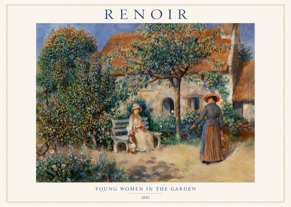 Renoir Young Women in the Garden II No1 - Poszter