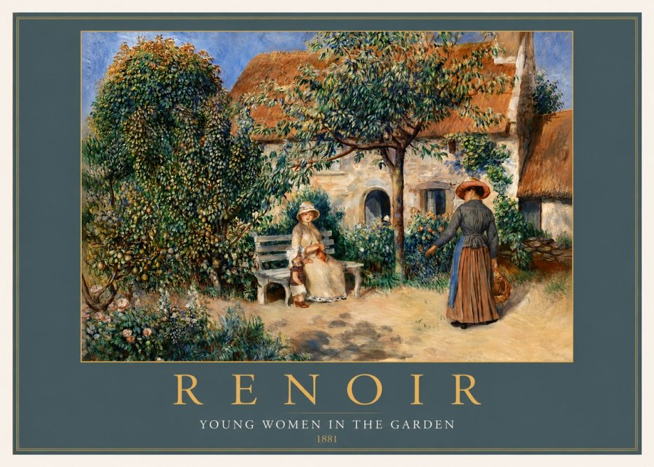 Renoir Young Women in the Garden II No2 - Poszter