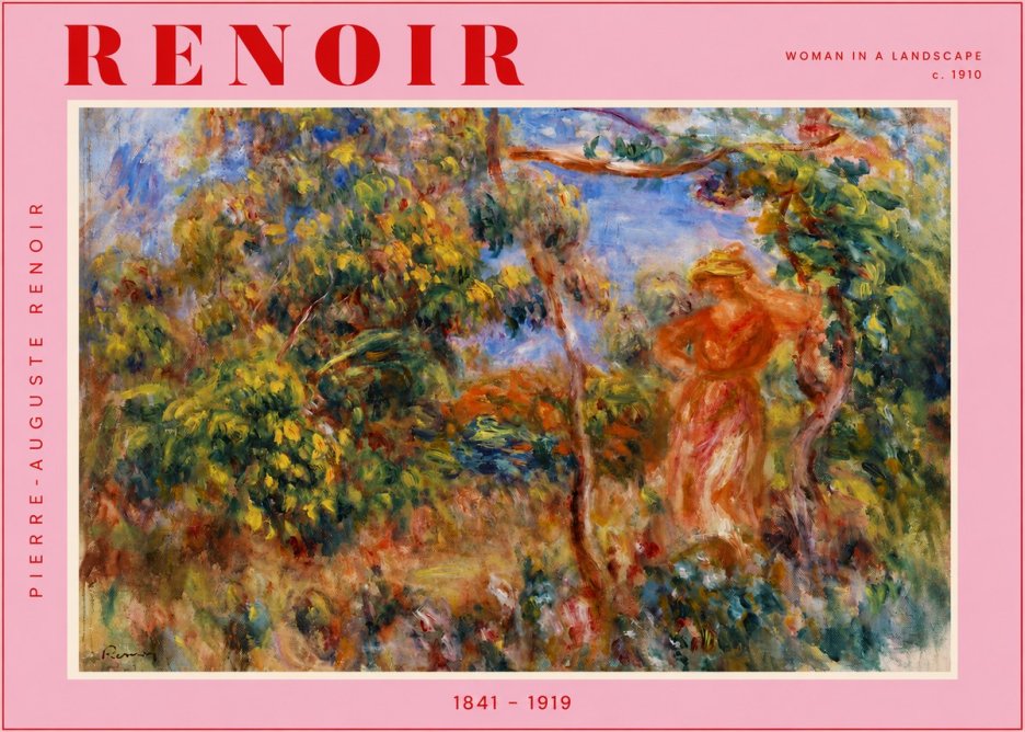Renoir Woman in a Landscape No4 - Poszter