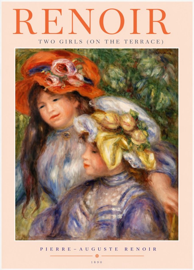 Renoir Two Girls (on the Terrace) No2 - Poszter