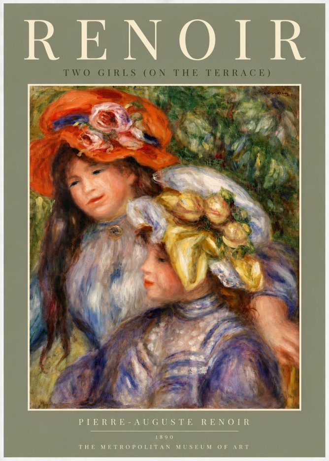 Renoir Two Girls (on the Terrace) No5 - Poszter