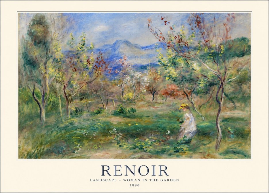 Renoir Landscape - Woman in the Garden No1 - Poszter