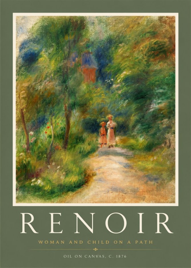 Renoir Woman and Child in a Landscape II No2 - Poszter