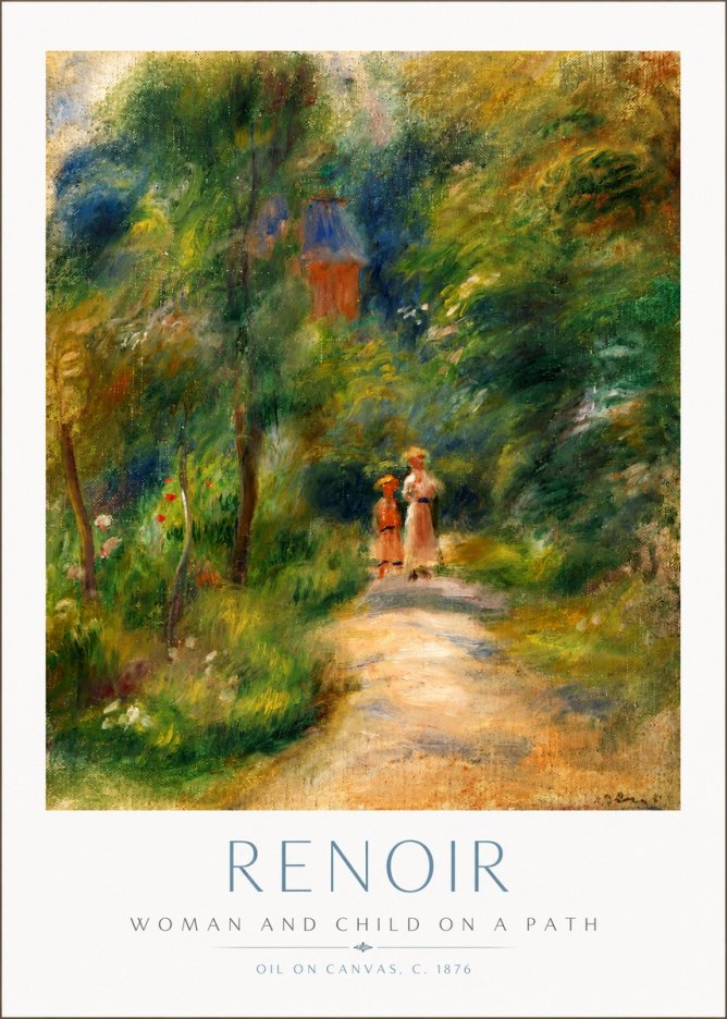 Renoir Woman and Child in a Landscape II No3 - Poszter