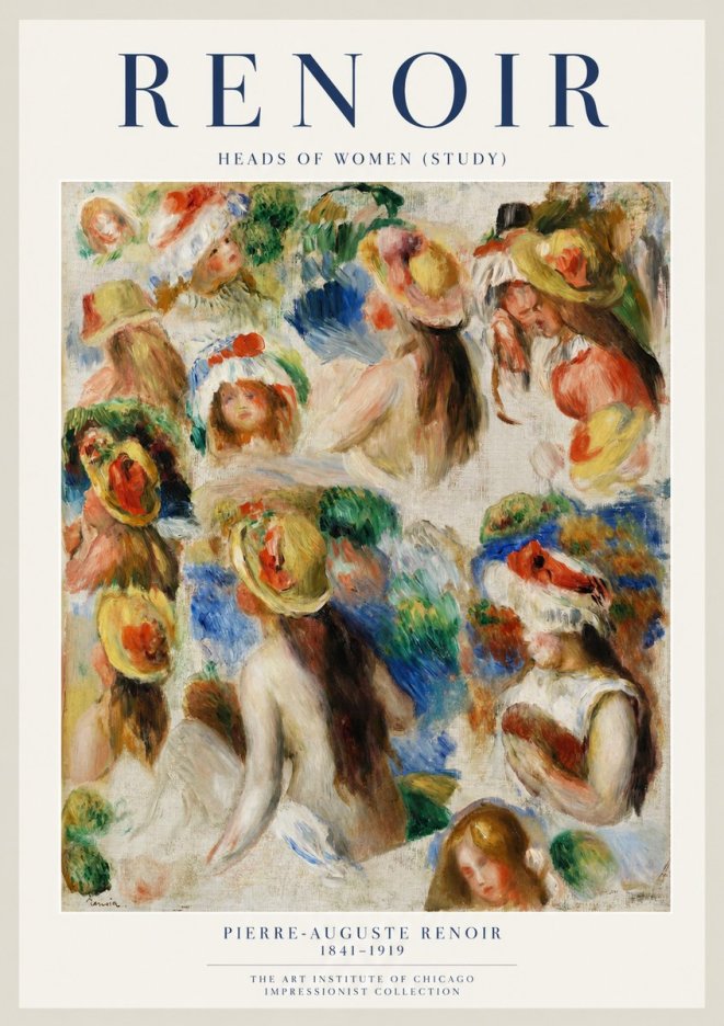 Renoir Heads of Women (Study) No1 - Poszter