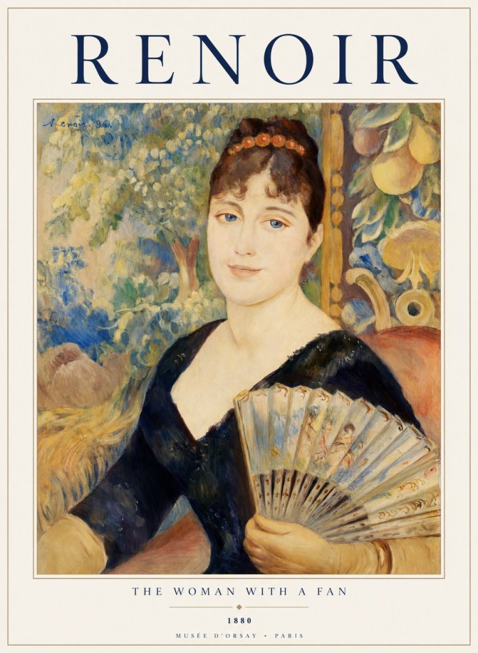 Renoir The Woman with a Fan No1 - Poszter