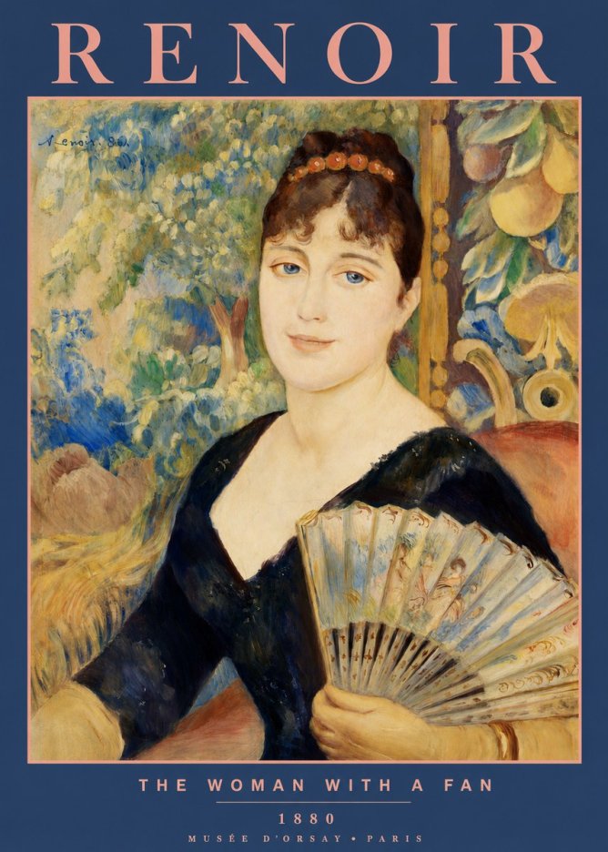 Renoir The Woman with a Fan No2 - Poszter