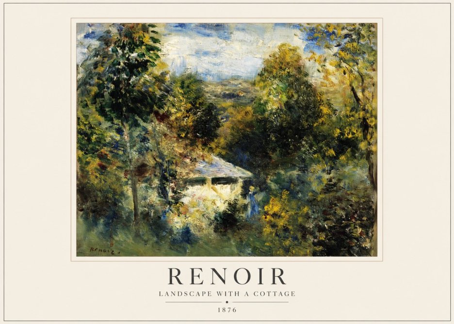 Renoir Landscape with a Cottage No1 - Poszter