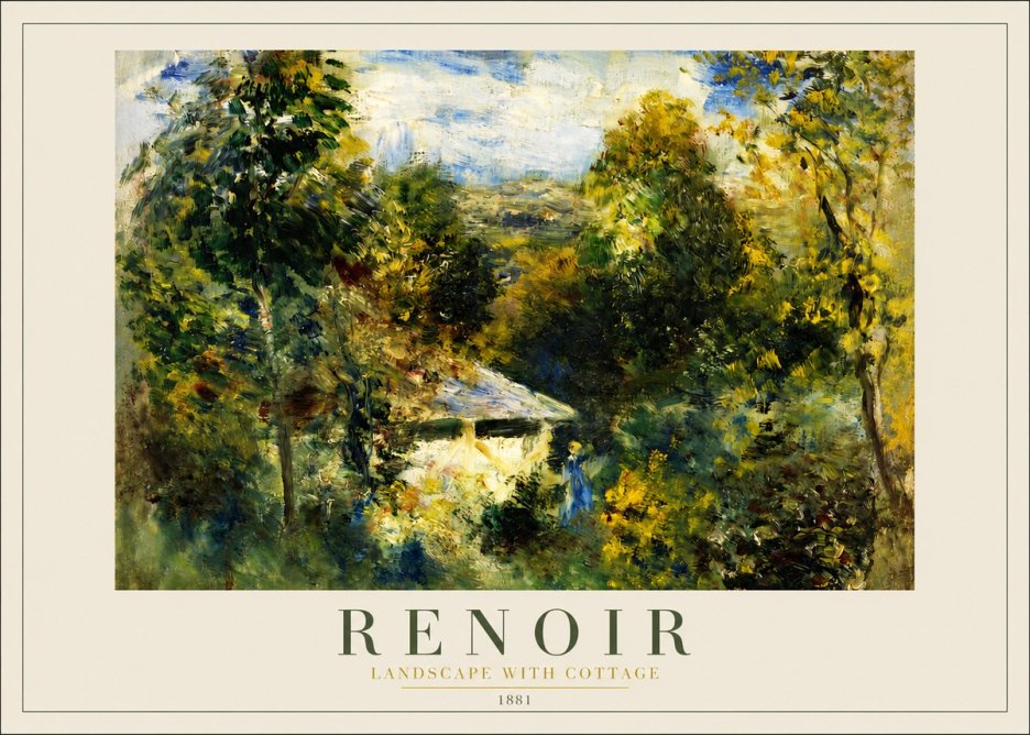 Renoir Landscape with a Cottage No4 - Poszter