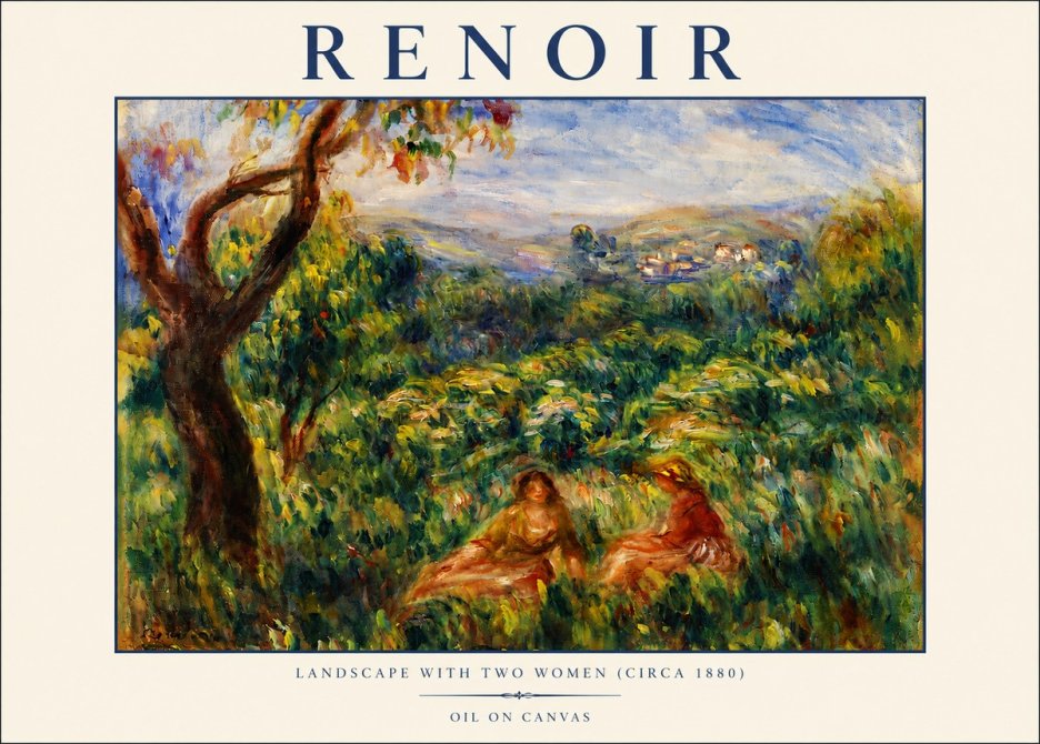 Renoir Landscape with Two Women (Circa 1880) No3 - Poszter