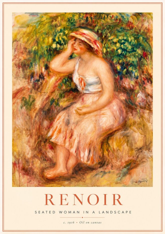 Renoir Seated Woman in a Landscape No1 - Poszter