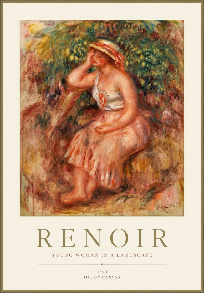 Renoir Seated Woman in a Landscape No2 - Poszter