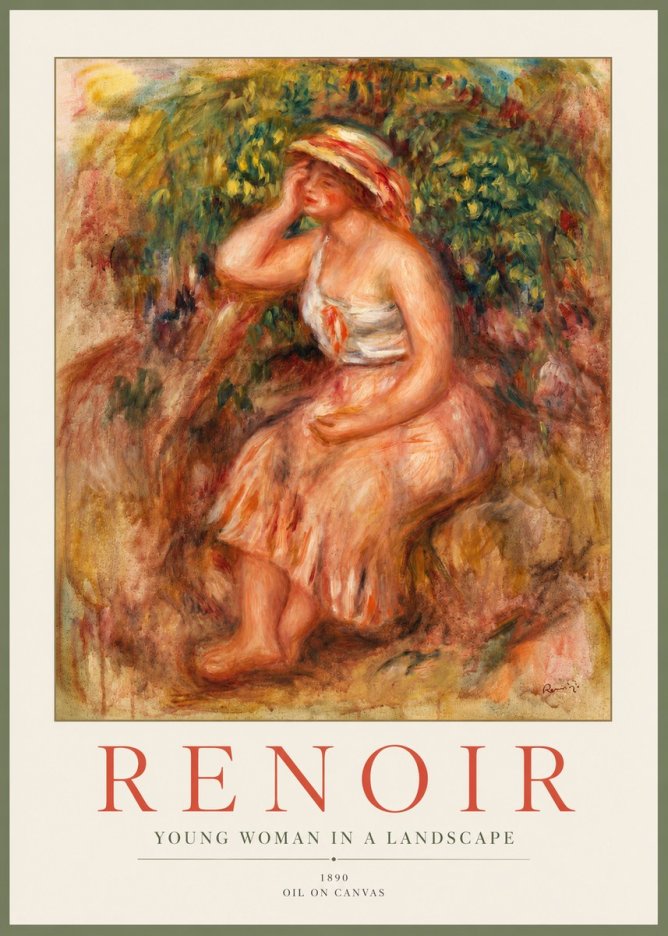 Renoir Seated Woman in a Landscape No3 - Poszter