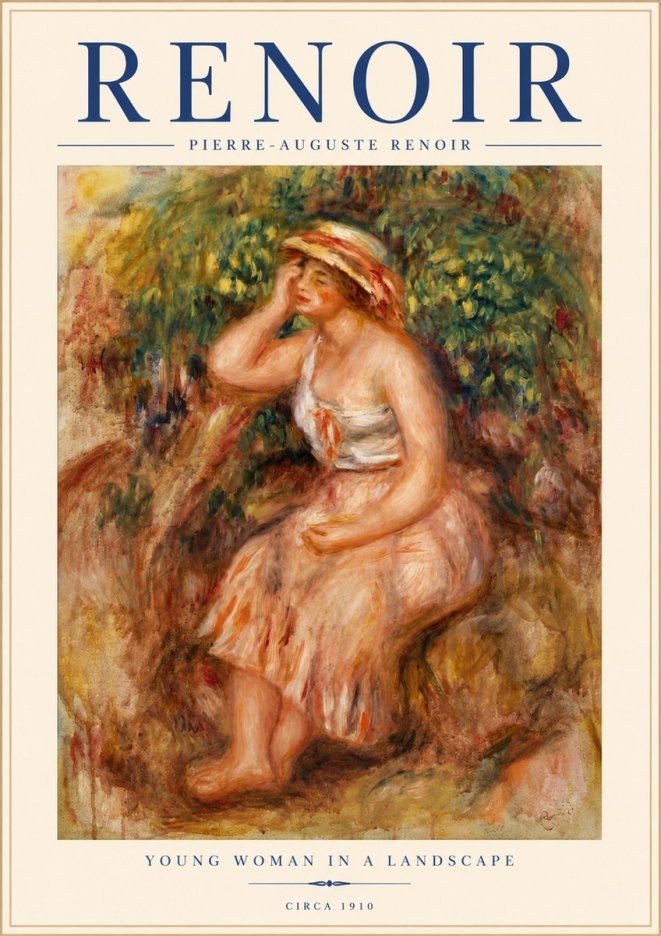 Renoir Seated Woman in a Landscape No4 - Poszter