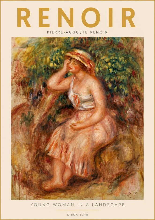 Renoir Seated Woman in a Landscape No5 - Poszter