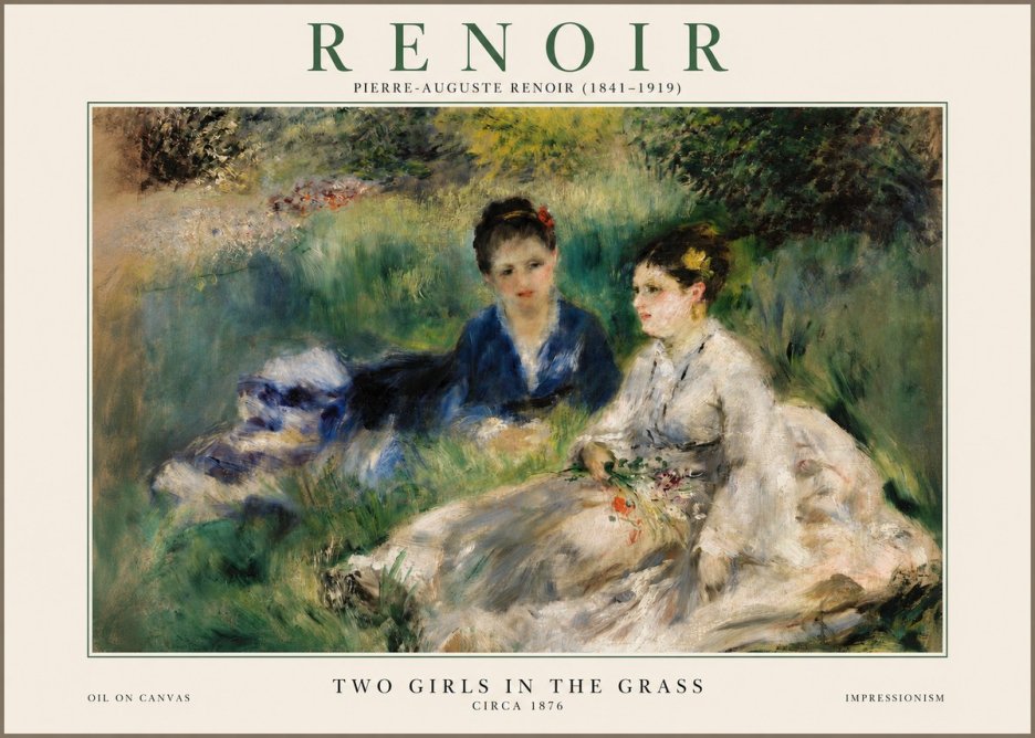 Renoir Two Girls in the Grass No2 - Poszter