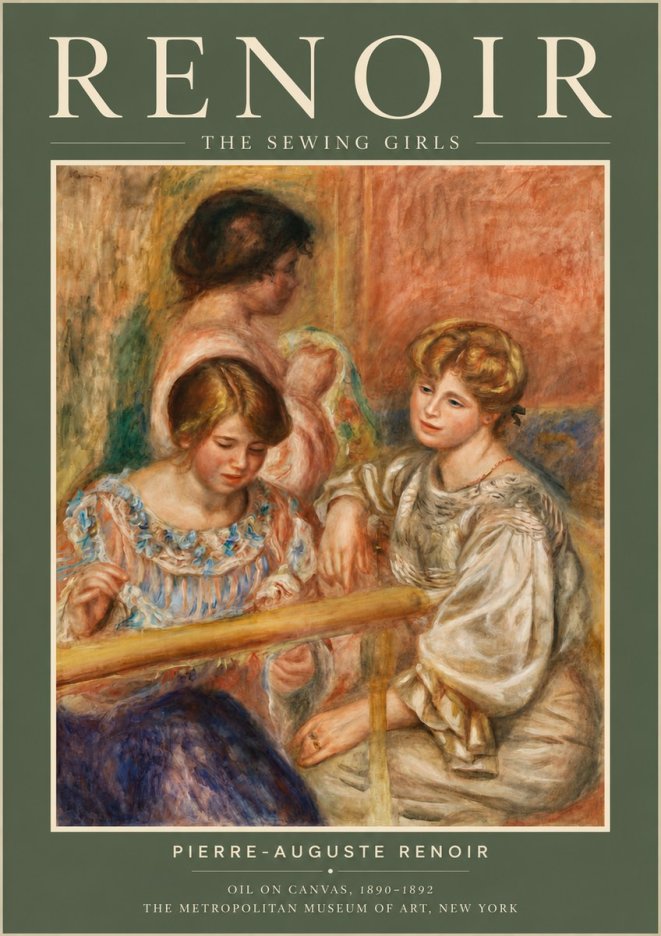 Renoir The Sewing Girls No5 - Poszter