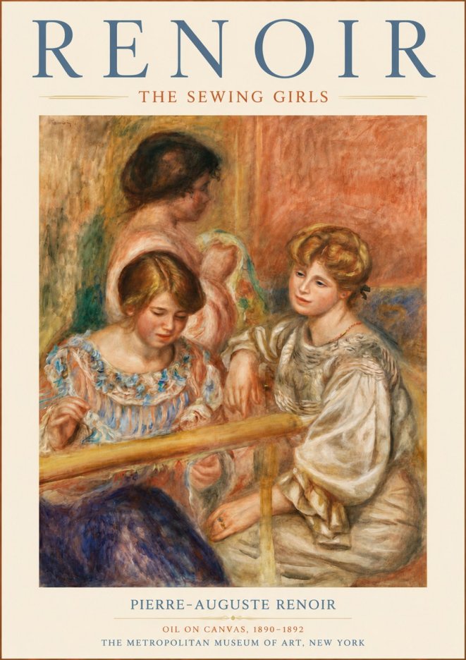 Renoir The Sewing Girls No6 - Poszter