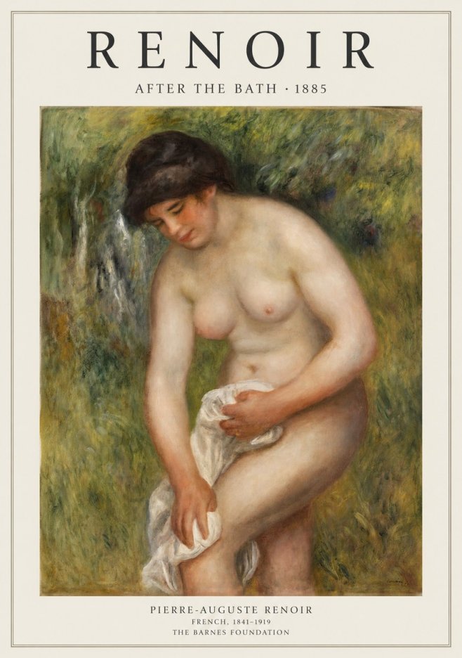 Renoir After the Bath No1 - Poszter