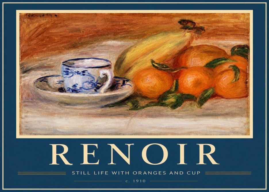 Renoir Still Life with Oranges and Cup No2 - Poszter