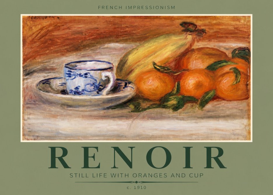 Renoir Still Life with Oranges and Cup No4 - Poszter
