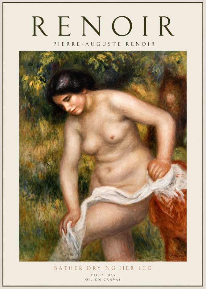 Renoir Bather Drying Her Leg No1 - Poszter