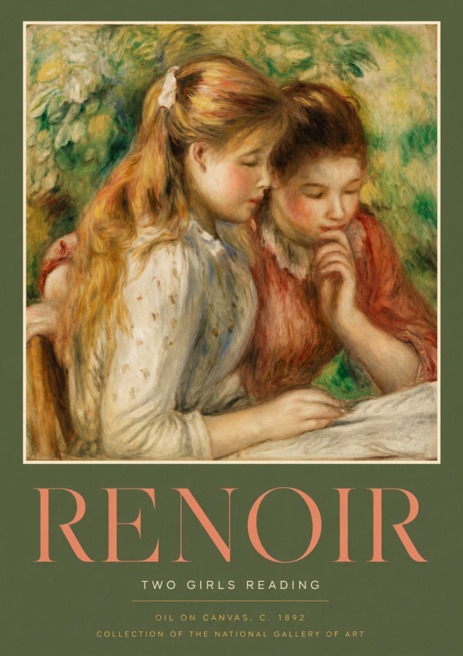 Renoir Two Girls Reading No2 - Poszter