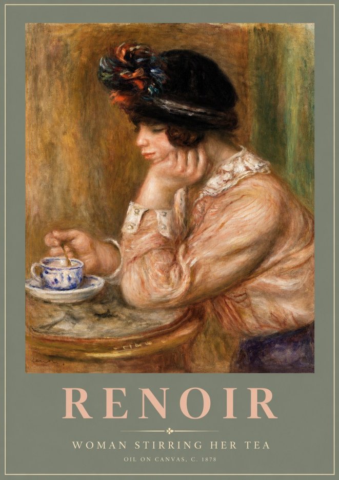 Renoir Woman Stirring a Cup of Tea No2 - Poszter