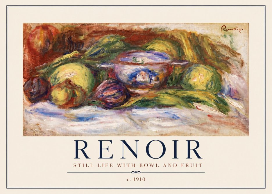 Renoir Still Life with Bowl and Fruit No2 - Poszter