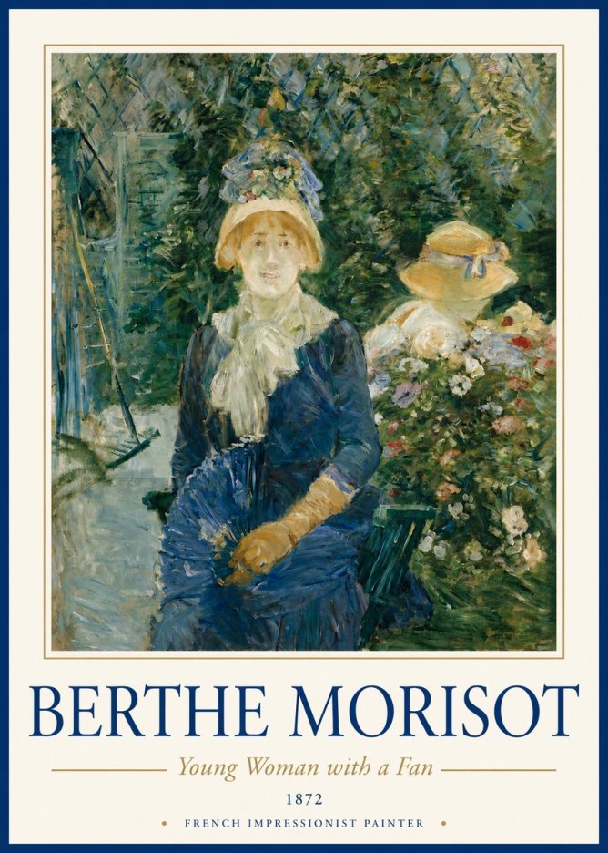 Berthe Morisot Young Woman with a Fan I No3 - Poszter