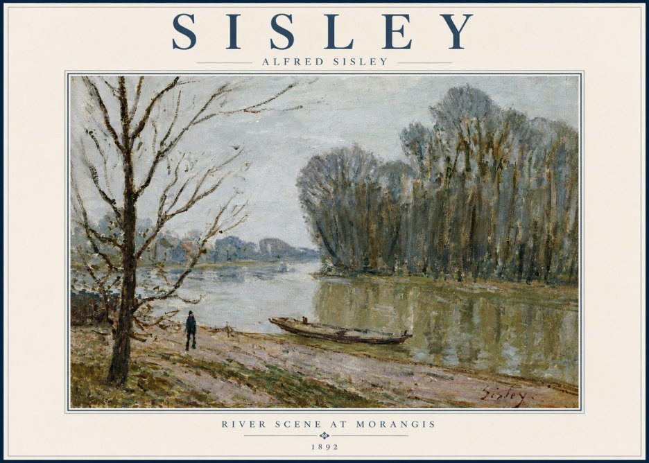 Sisley River Scene at Morangis No4 - Poszter