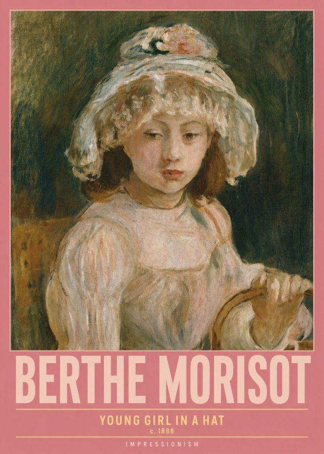 Berthe Morisot Young Girl in a Hat No2 - Poszter