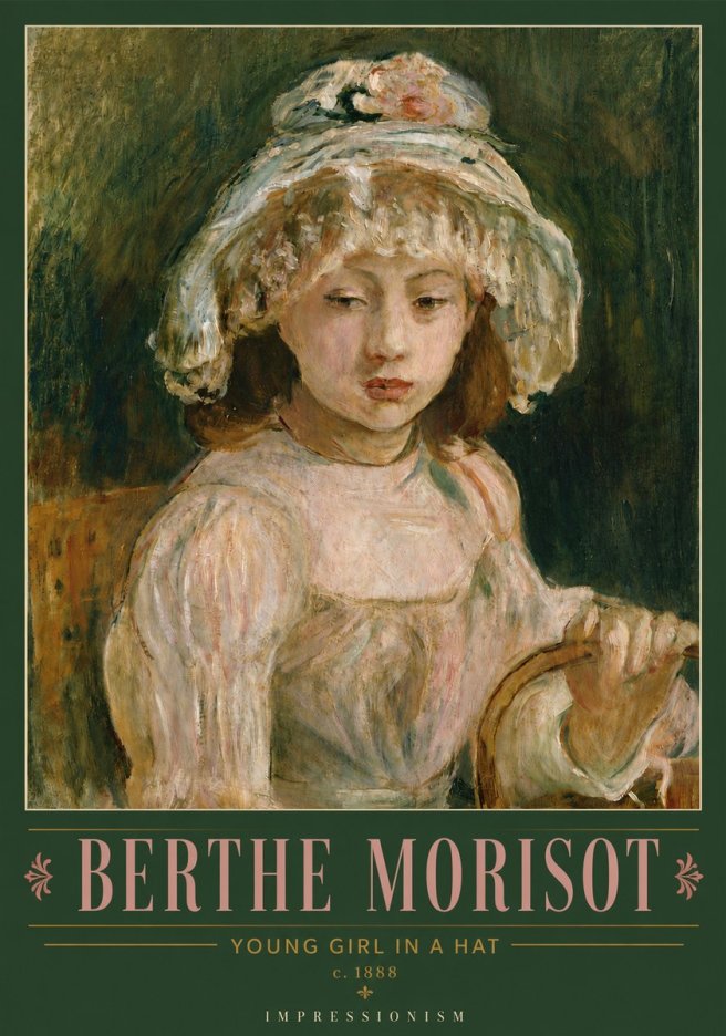 Berthe Morisot Young Girl in a Hat No4 - Poszter
