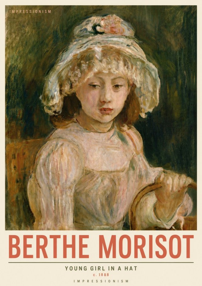 Berthe Morisot Young Girl in a Hat No5 - Poszter