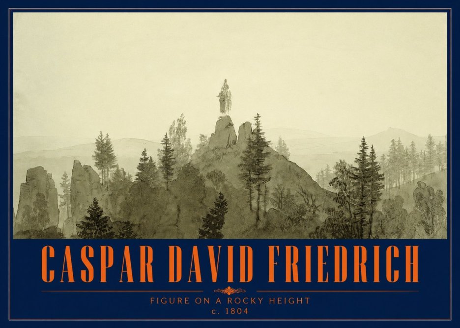 Caspar David Friedrich Figure on a Rocky Height No2 - Poszter