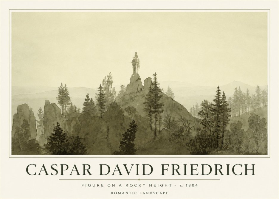 Caspar David Friedrich Figure on a Rocky Height No3 - Poszter